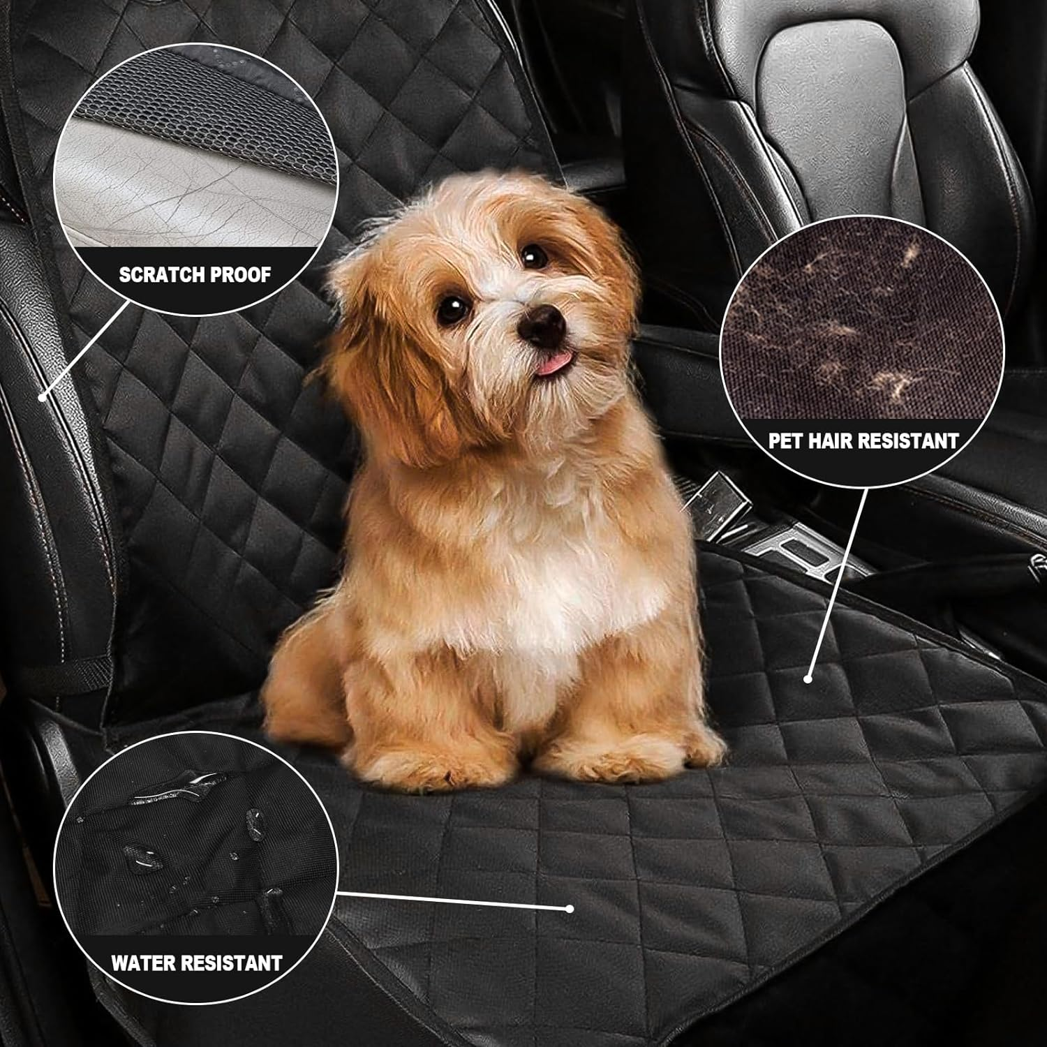 Asfrost Dog Seat Cover Cars Trucks Suvs, Thick 600D Waterproof Pet Car Seat Cover Dog, Heavy Duty & Wear-Resistant Durable Nonslip Backing with Side Flaps, Scratchproof Dog Front Seat Cover - Image 6