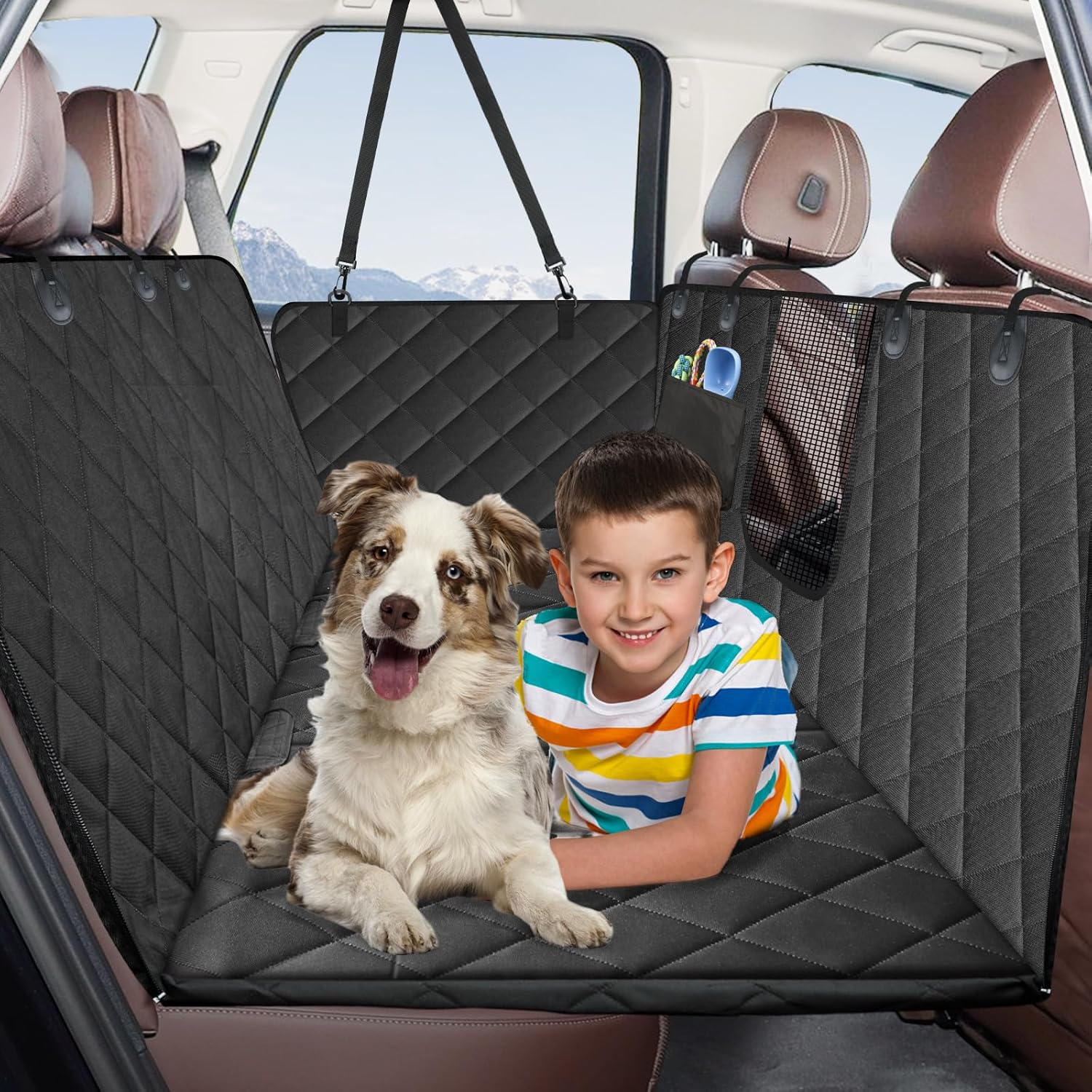 Kytely Dog Car Seat Cover for Back Seat,600D Heavy Duty Dog Hammock for Car with Side Flap,100% Waterproof Pet Backseat Cover, Anti-Scratch Nonslip Pet Seat Protector for Cars Trucks and SUV - Image 11