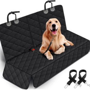 Premium Waterproof Dog Car Seat Cover - Non-Slip Back Seat Protector for Pets, Fits Most Cars, Trucks, and SUVs - Black