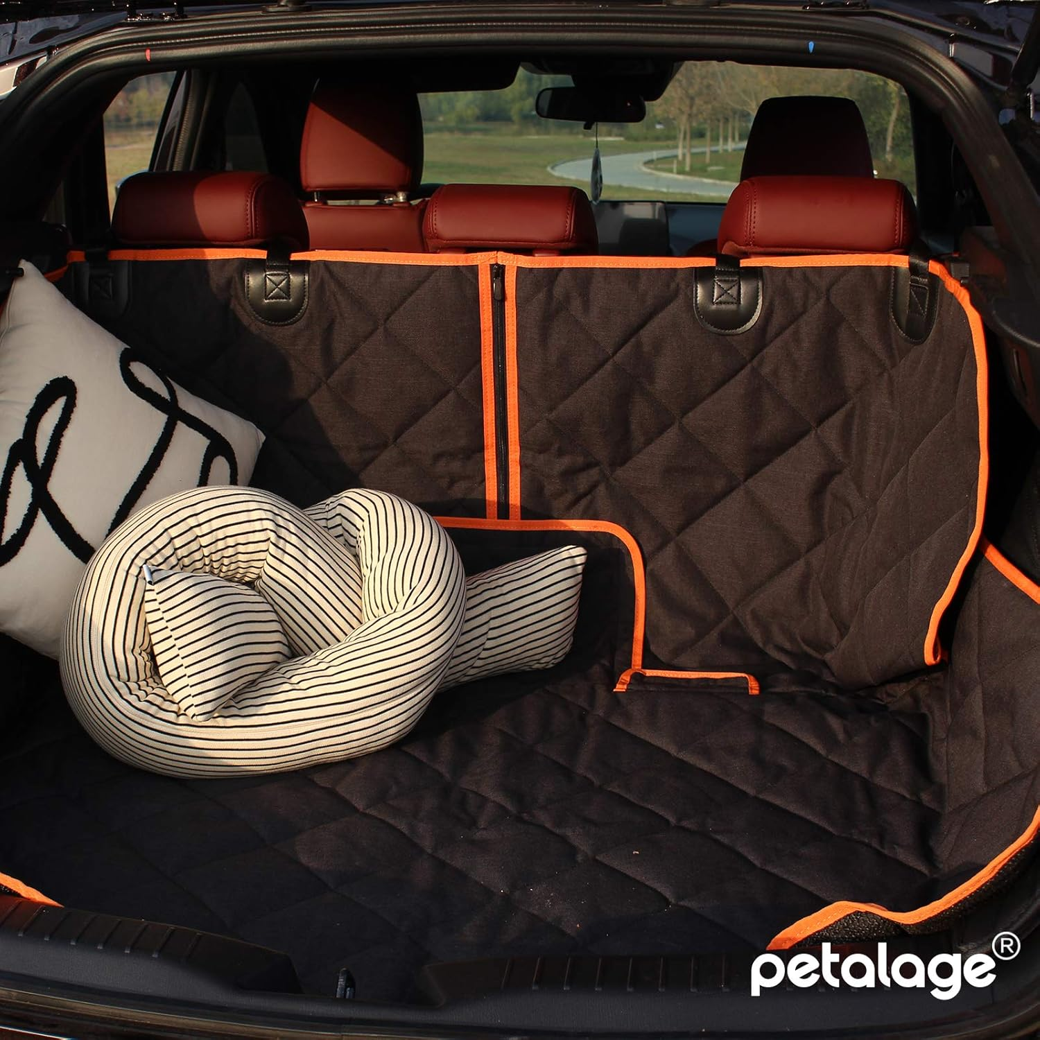 Petalage Car Seat Protector, 52” X 50“ for for Familay Car & Regular Suvs, 600D Heavy Duty Car Seat Cover Waterproof Dog Car Seat Cover for Back Seat, Scratch Proof Nonslip Seat Cover for Dogs in Car - Image 4
