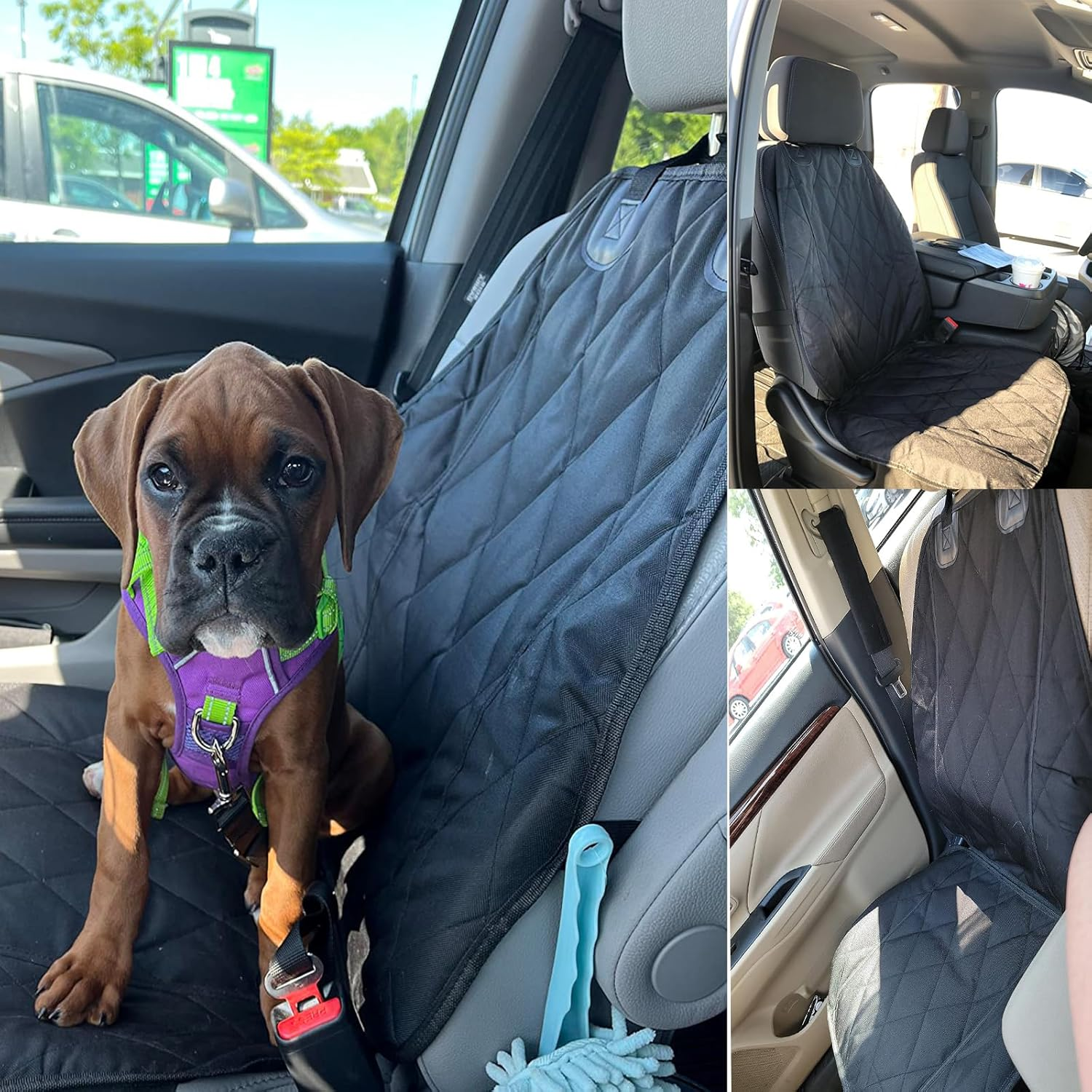 Asfrost Dog Seat Cover Cars Trucks Suvs, Thick 600D Waterproof Pet Car Seat Cover Dog, Heavy Duty & Wear-Resistant Durable Nonslip Backing with Side Flaps, Scratchproof Dog Front Seat Cover - Image 3