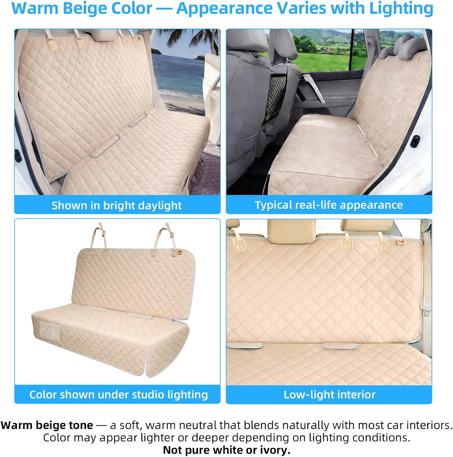 Bark Lover Dog Car Seat Cover for Back Seat Waterproof Backseat Protector, Nonslip Rear Seat Cover for Kids,Universal Size Fits Cars Trucks Suvs - Image 4